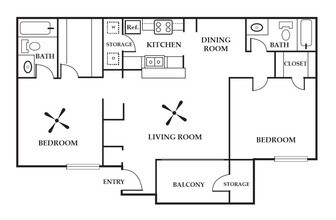 Split Style Two Bdrm 7-704 floor plan